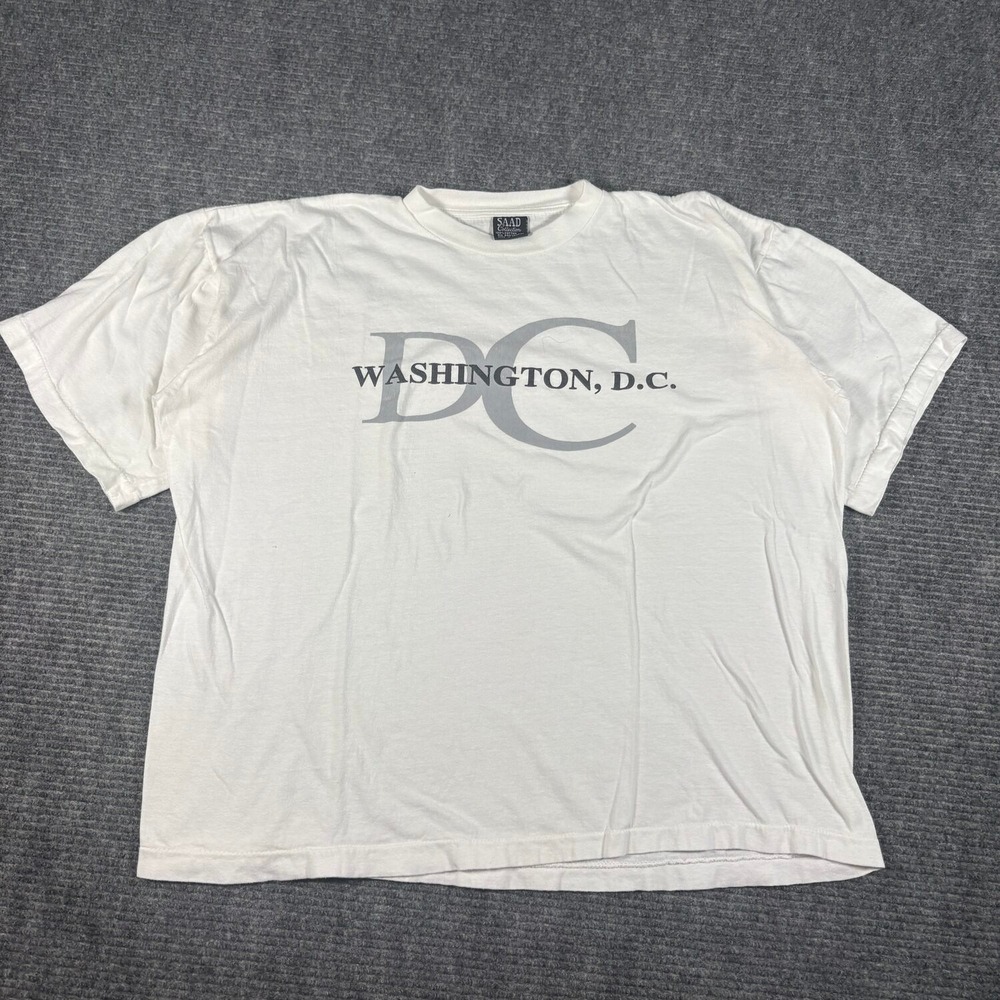 Vtg SAAD Collection Washington DC T-Shirt Mens XL White Excellent Single Stitch
